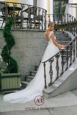 Brautkleid Prinzessin Herzausschnitt mit viel Glitzer, Tattoospitze und Softtüll hinten