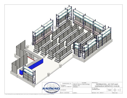 Diseño de góndolas con racks de almacenaje