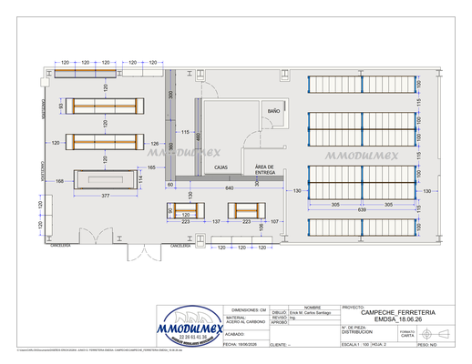 Diseño de ferretería, lay out de ferretería, muebles para ferretería