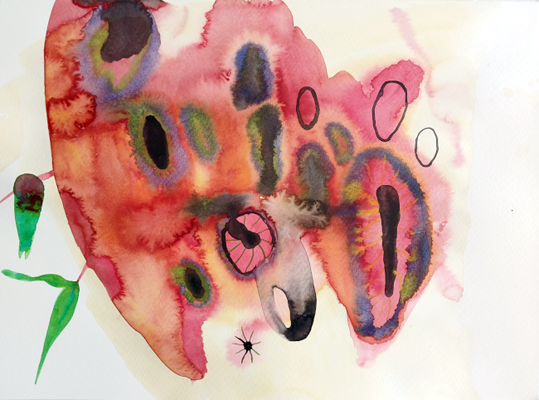 Shelter, Aquarellfarbe auf Papier, 30 x 40 cm, Susanne Renner-Schulz, 2025