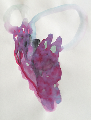 Heart Fly, 20 x 30 cm, Aquarellfarbe auf Papier, Susanne Renner, 2017