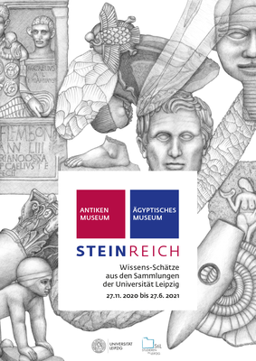 Plakat zur Ausstellung "Steinreich – Wissens-Schätze aus den Sammlungen der Universität Leipzig". 