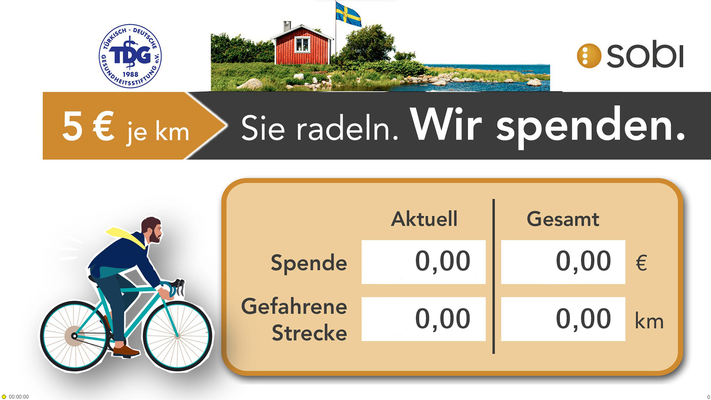 Spendenfahrrad - auf einem Ärztekongress