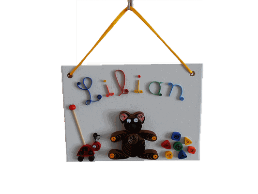 Quilling - Tableau prénom - ours