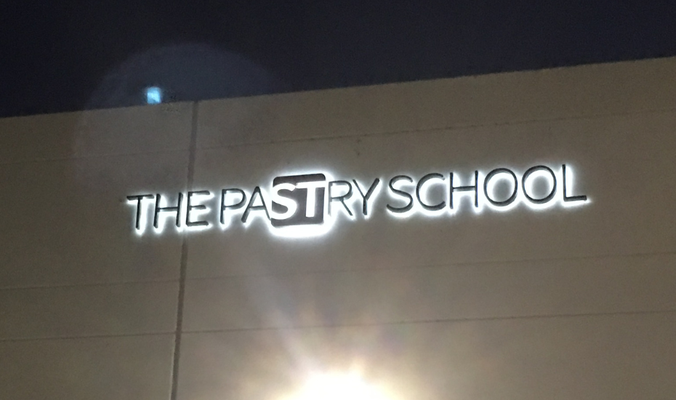 The Pastry School Illuminated Signage by Landmark Signs 