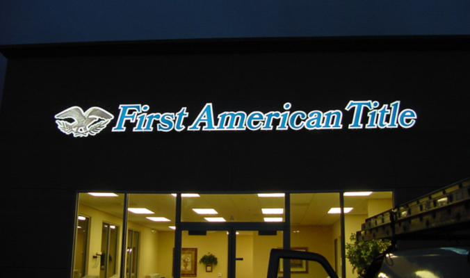 First American Title Illuminated Signage by Landmark Signs 
