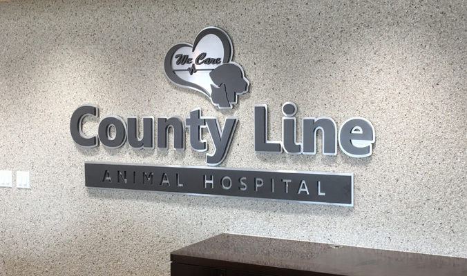 County Line Animal Hospital Lobby Signs by Landmark Signs Inc