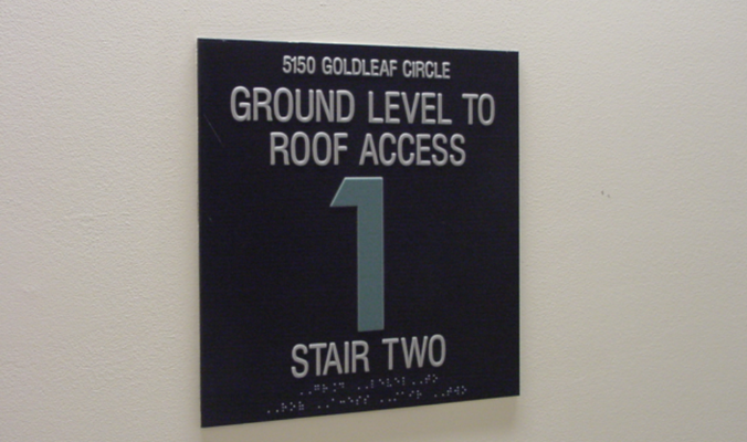 Roof Access ADA Sign by Landmark Signs Inc. 