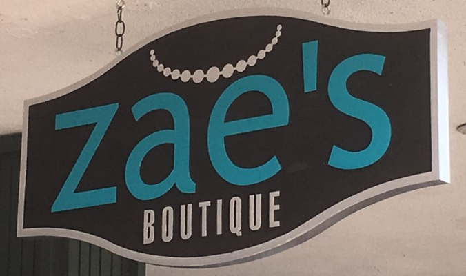 Zae's boutique Blade Sign by Landmark Signs Inc.