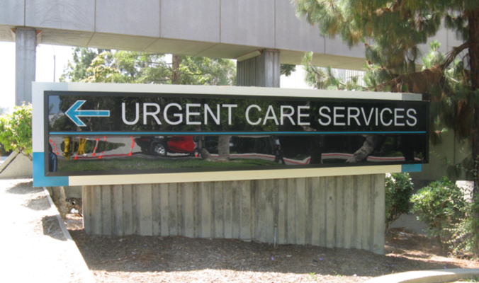 Urgent Care Directional Sign by Landmark Signs Inc.