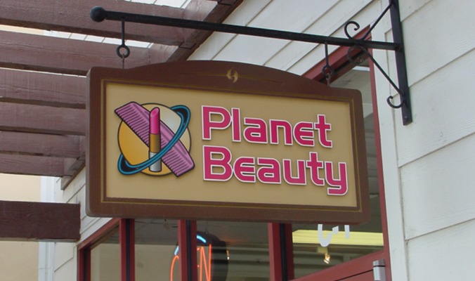 Planet Beauty Wood Sign by Landmark Signs Inc.