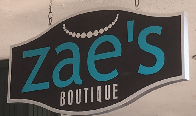 Zae's Wood Sign by Landmark Signs Inc.