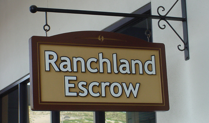 Ranchland Escrow Blade Sign by Landmark Signs Inc.