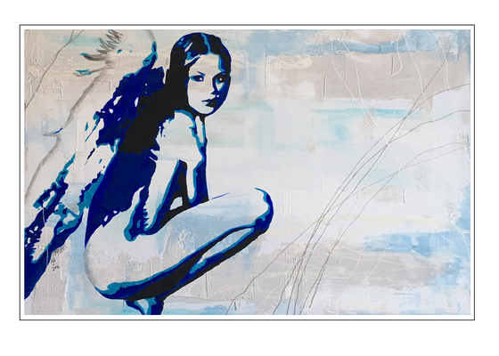 'Be my blue angel' Size: 118x78x3