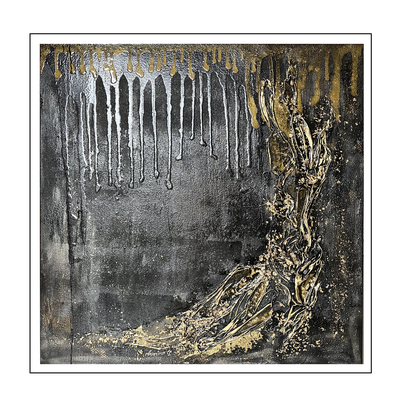 'Touch my black and gold #1'  Size: 100x100x2