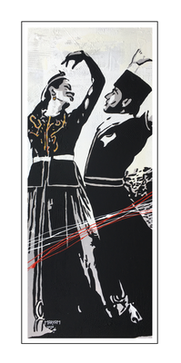 'Dance passion traditional Azerbaijani dance' Size: 50x120x2