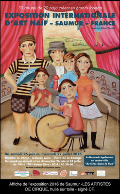 AFFICHE EXPOSITION INTERNATIONALE DE SAUMUR, LES ARTISTES DE CIRQUE
