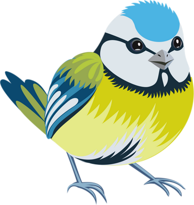 mésange - oiseau - animaux - smiley émoticône émoji cartoon clipart illustration - artémotic