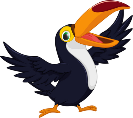 toucan - oiseau - animaux - smiley émoticône émoji cartoon clipart illustration - artémotic