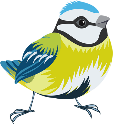 mésange - oiseau - animaux - smiley émoticône émoji cartoon clipart illustration - artémotic