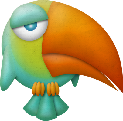 perroquet - oiseau - animaux - smiley émoticône émoji cartoon clipart illustration - artémotic