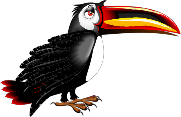 toucan - oiseau - animaux - smiley émoticône émoji cartoon clipart illustration - artémotic