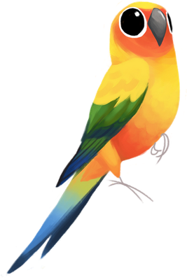 perroquet - oiseau - animaux - smiley émoticône émoji cartoon clipart illustration - artémotic