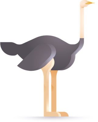 autruche - oiseau - animaux - smiley émoticône émoji cartoon clipart illustration - artémotic
