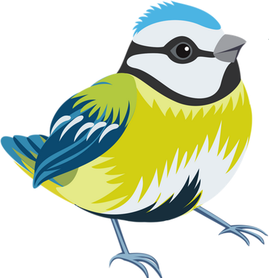 mésange - oiseau - animaux - smiley émoticône émoji cartoon clipart illustration - artémotic