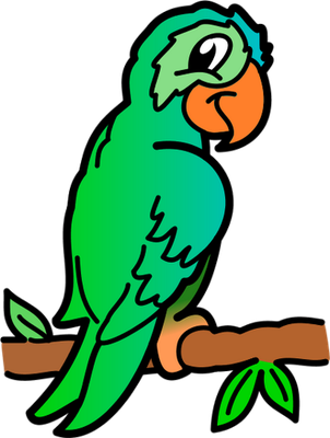 perroquet - oiseau - animaux - smiley émoticône émoji cartoon clipart illustration - artémotic