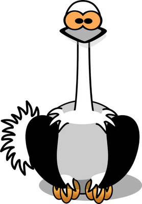 autruche - oiseau - animaux - smiley émoticône émoji cartoon clipart illustration - artémotic