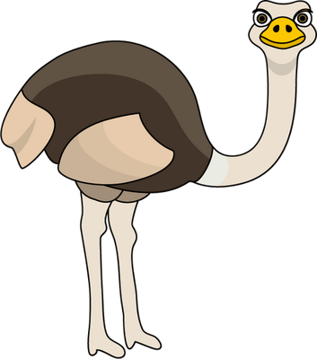 autruche - oiseau - animaux - smiley émoticône émoji cartoon clipart illustration - artémotic