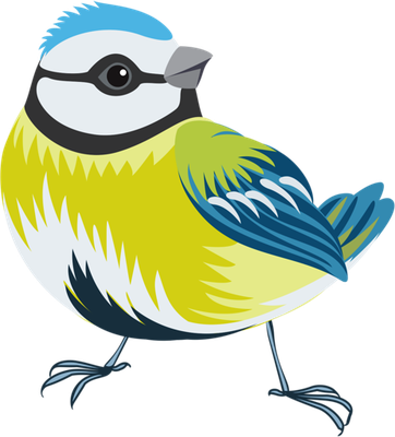 mésange - oiseau - animaux - smiley émoticône émoji cartoon clipart illustration - artémotic