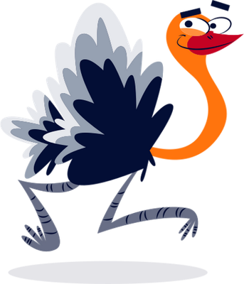 autruche - oiseau - animaux - smiley émoticône émoji cartoon clipart illustration - artémotic
