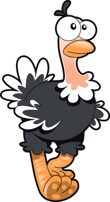 autruche - oiseau - animaux - smiley émoticône émoji cartoon clipart illustration - artémotic