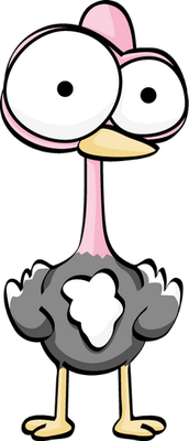autruche - oiseau - animaux - smiley émoticône émoji cartoon clipart illustration - artémotic