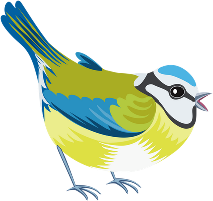 mésange - oiseau - animaux - smiley émoticône émoji cartoon clipart illustration - artémotic