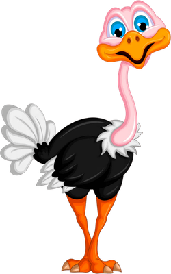 autruche - oiseau - animaux - smiley émoticône émoji cartoon clipart illustration - artémotic