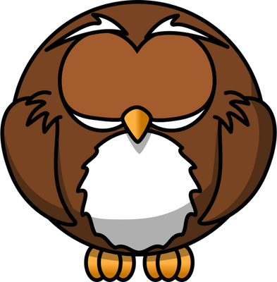 hibou - oiseau - animaux - smiley émoticône émoji cartoon clipart illustration - artémotic