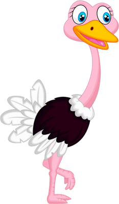 autruche - oiseau - animaux - smiley émoticône émoji cartoon clipart illustration - artémotic