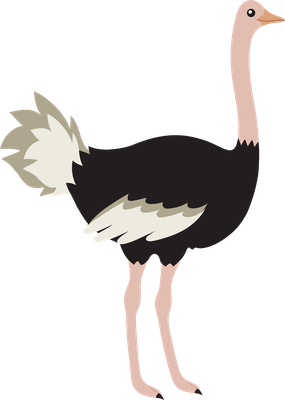 autruche - oiseau - animaux - smiley émoticône émoji cartoon clipart illustration - artémotic