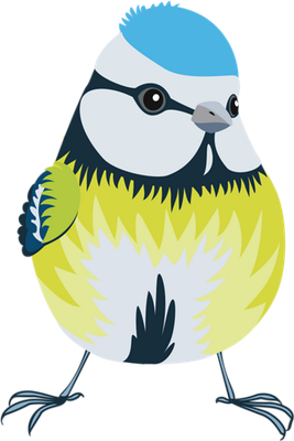 mésange - oiseau - animaux - smiley émoticône émoji cartoon clipart illustration - artémotic