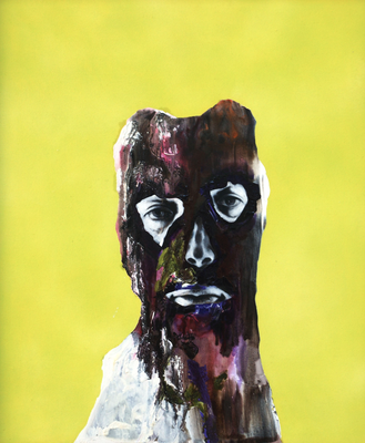 Figure (jaune) - pastel et acryl sur toile - 90 x 70 cm - 2004