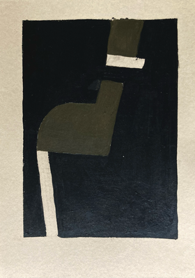 Klaviatur, Acrylic on paper, Gelprint, 14,8 x 21 cm