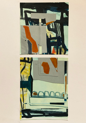 Untitled, Collage, paper and Acrylic on paper, 21 x 29,7 cm