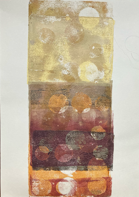 Untitled, Acrylic on paper, Gelprint, 21 x 29,7 cm