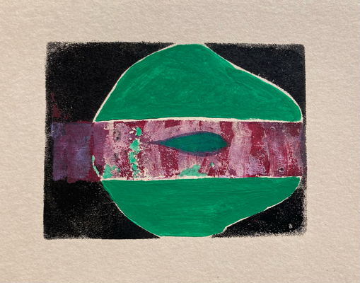 Herbst I, Acrylic on paper, Gelprint, 14,8 x 21 cm