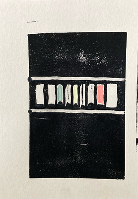 Série 4, Acrylic on paper, Gelprint, 14,8 x 21 cm