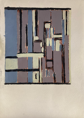 Arno, Acrylic on paper, Gelprint, 21 x 29,7 cm