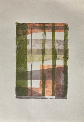 Untitled, Acrylic on paper, Gelprint, 21 x 29,7 cm